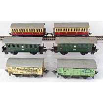 6 metalen wagons